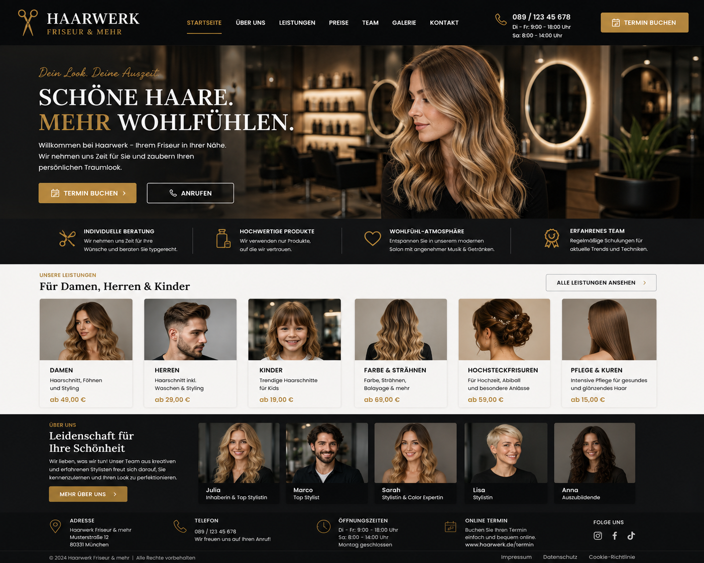 Friseur Webdesign-Demo