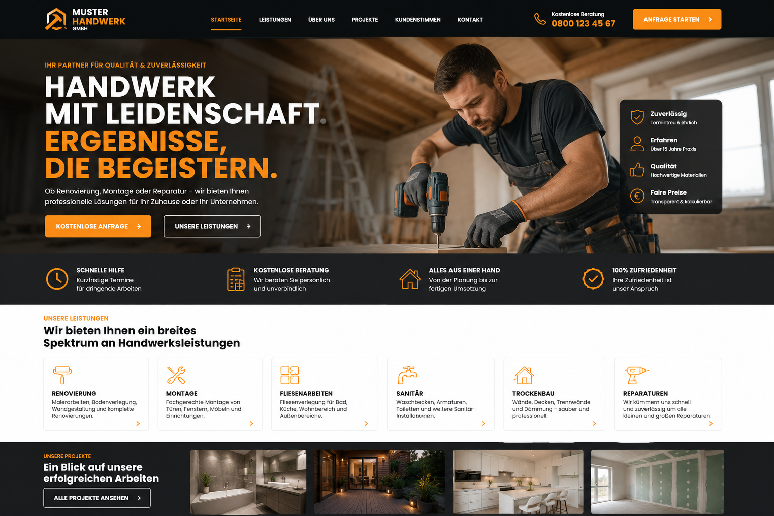 Handwerker Webdesign-Demo