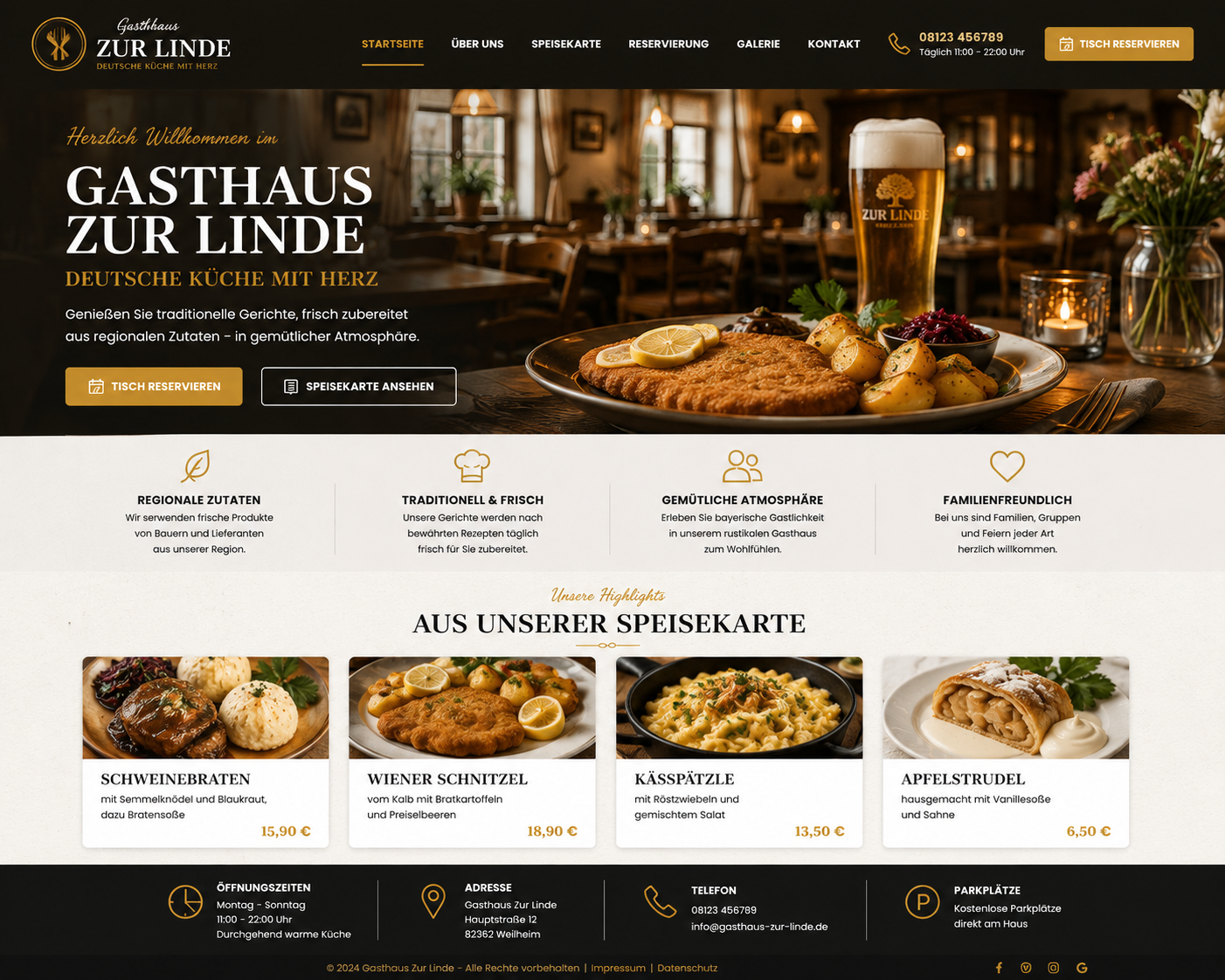 Restaurant Webdesign-Demo